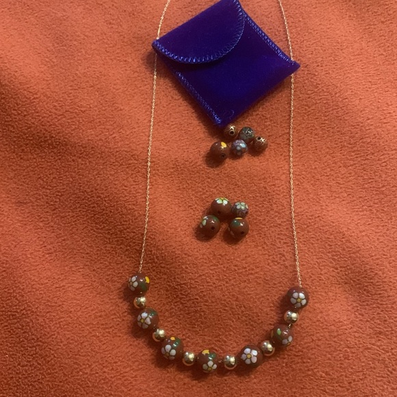 Vintage Cloisonné & Gold Bead necklace w/ extra  beads  BEAUTIFUL!!! - Picture 6 of 7